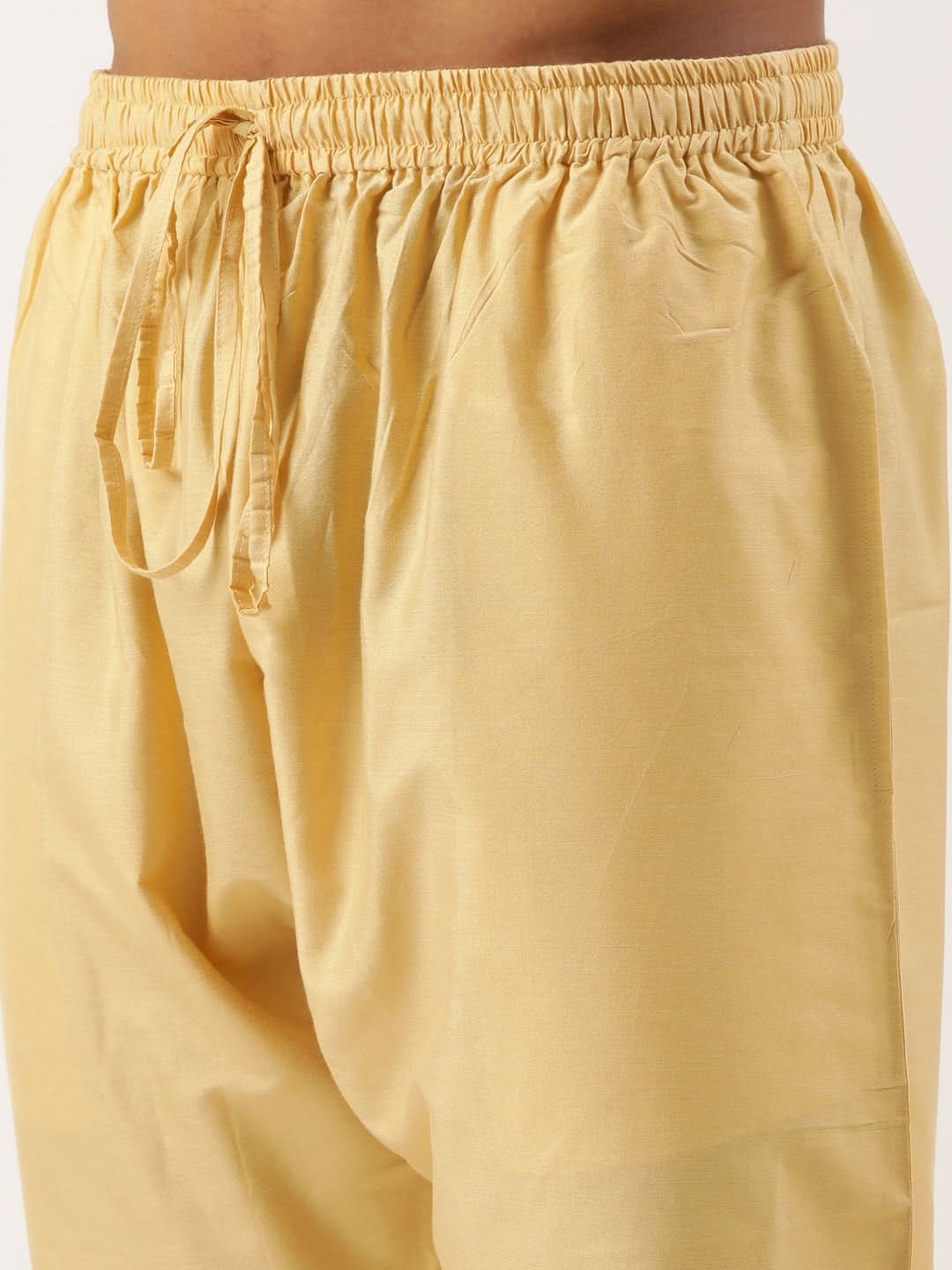 Gold Jacquard Jacket With Gold Kurta