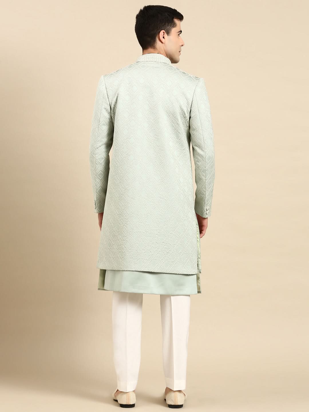 Light Green Layered Indowestern
