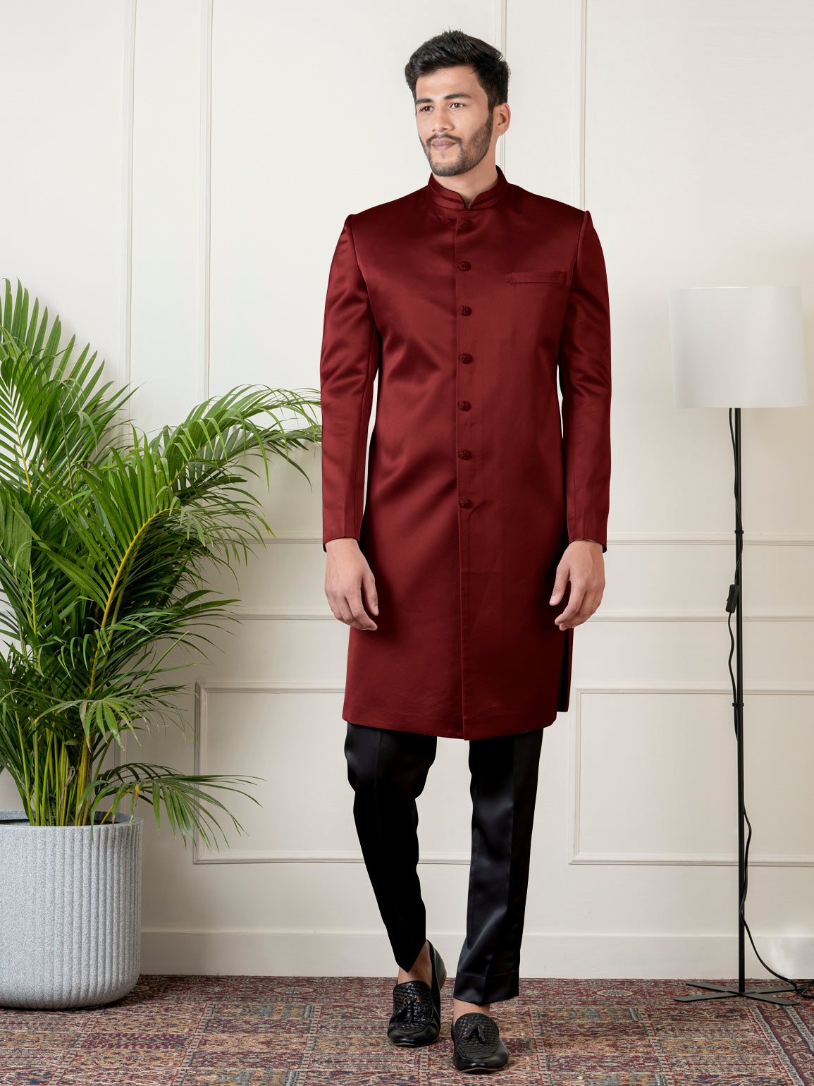 Maroon Classic Indowestern Set