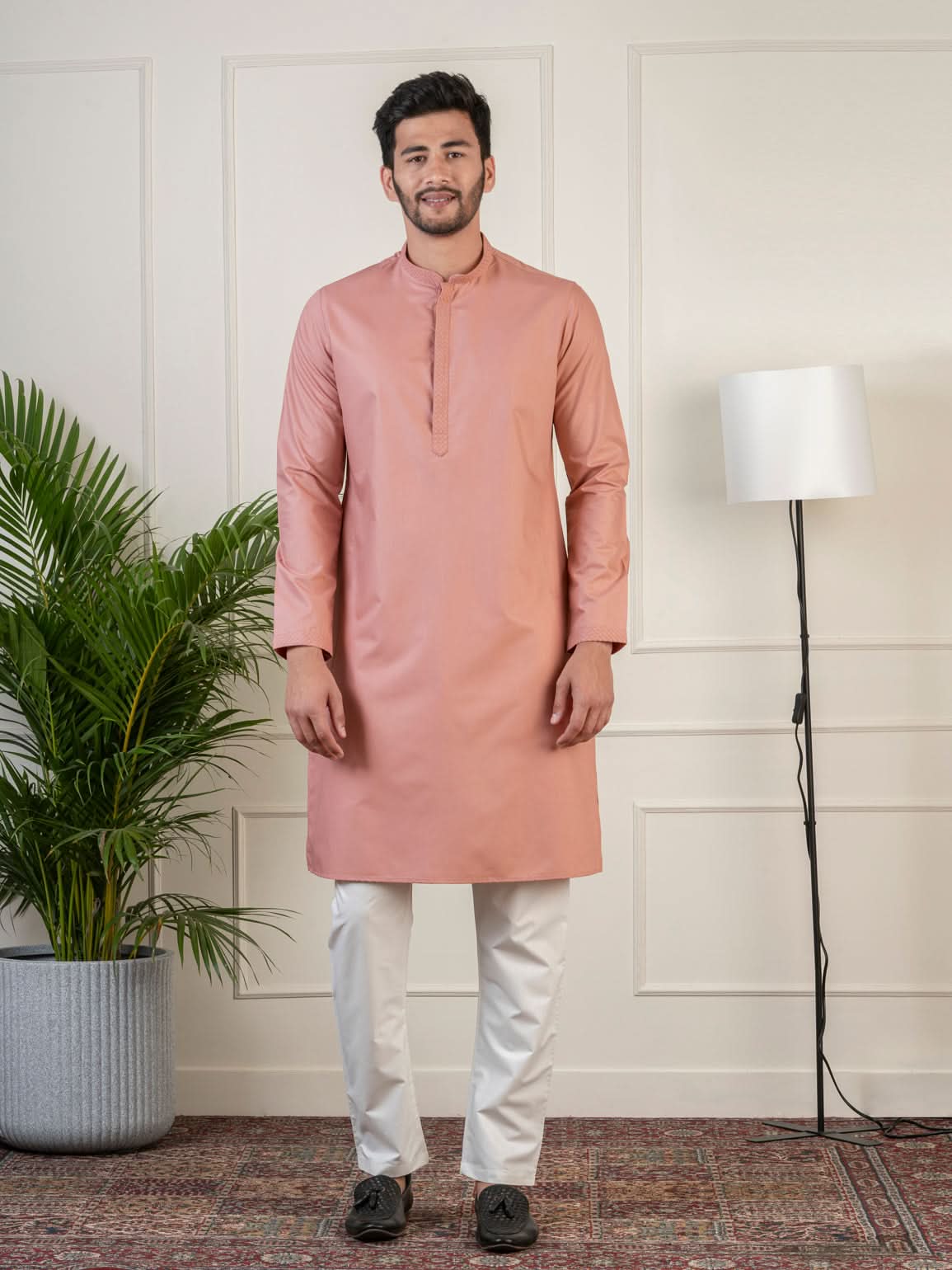 Dark Pink fine Cotton Kurta Set