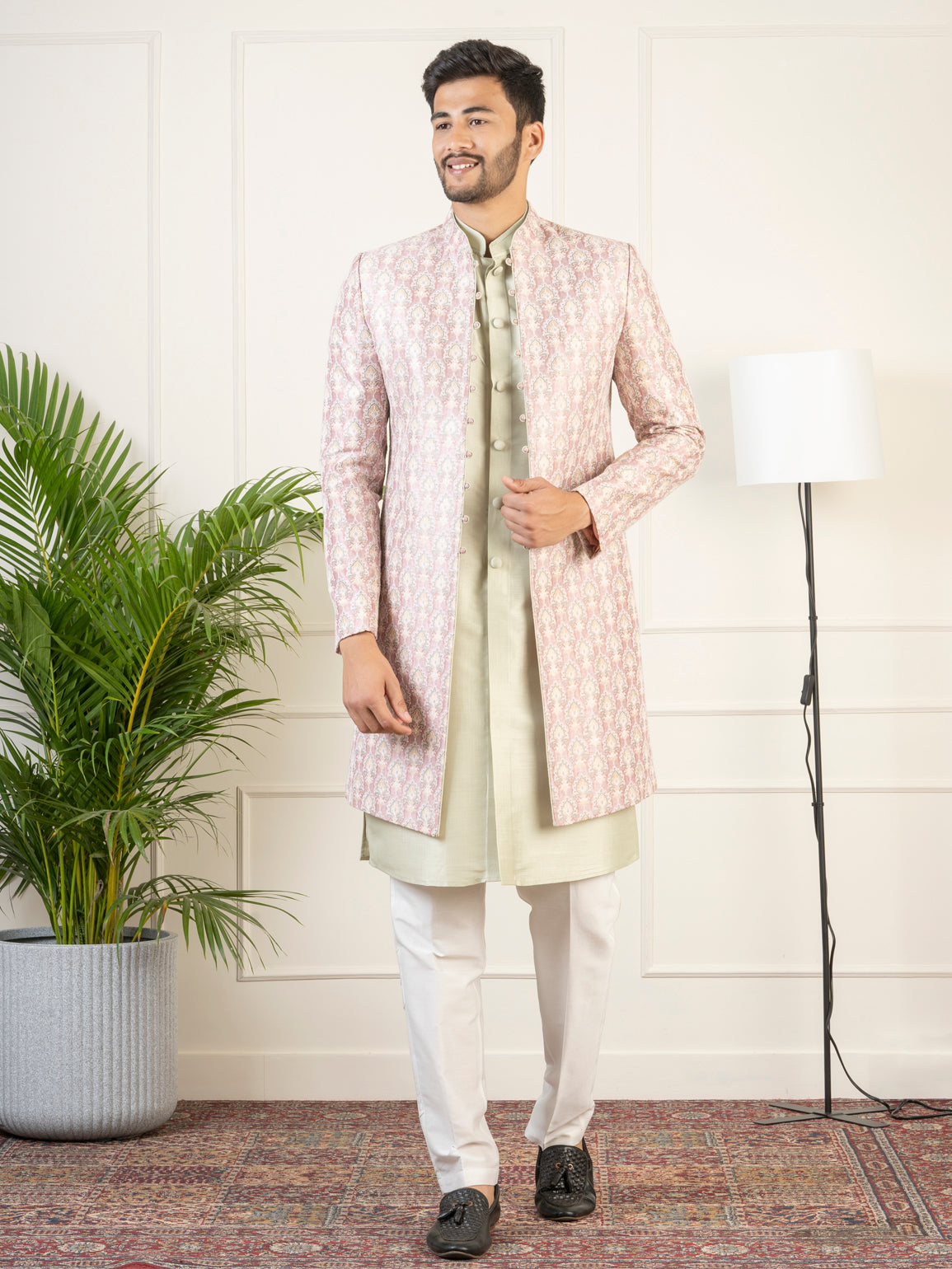 Old Rose Floral Embroidered Indo