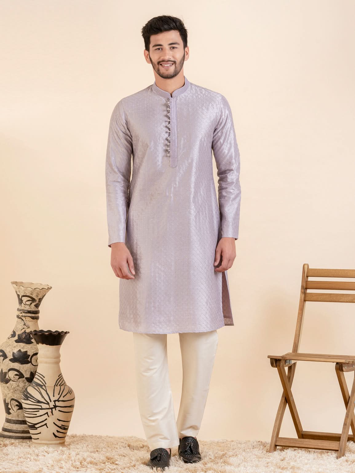 Lavender Sequin Kurta Set