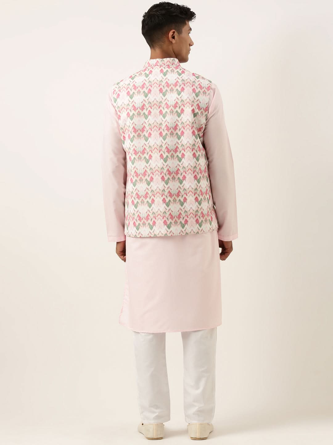 Pink Tiedye Cotton Jacket with Pink Cotton Kurta