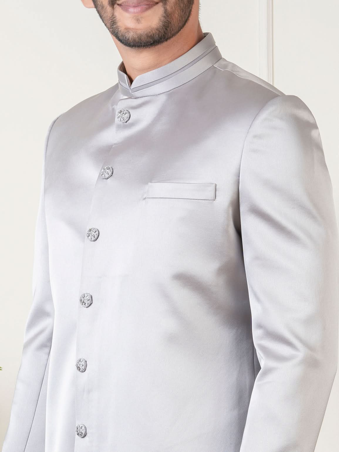 Steel Grey Classic Indowestern