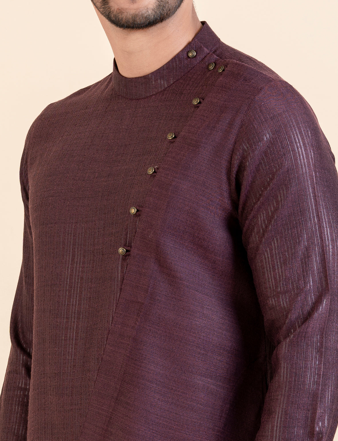 Wine Asymetric  Kurta Set