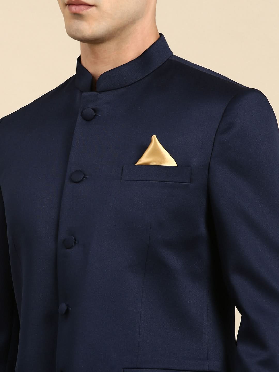 Navy Blue Bandhgala Suit