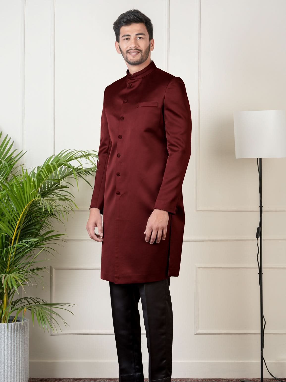 Maroon Classic Indowestern Set