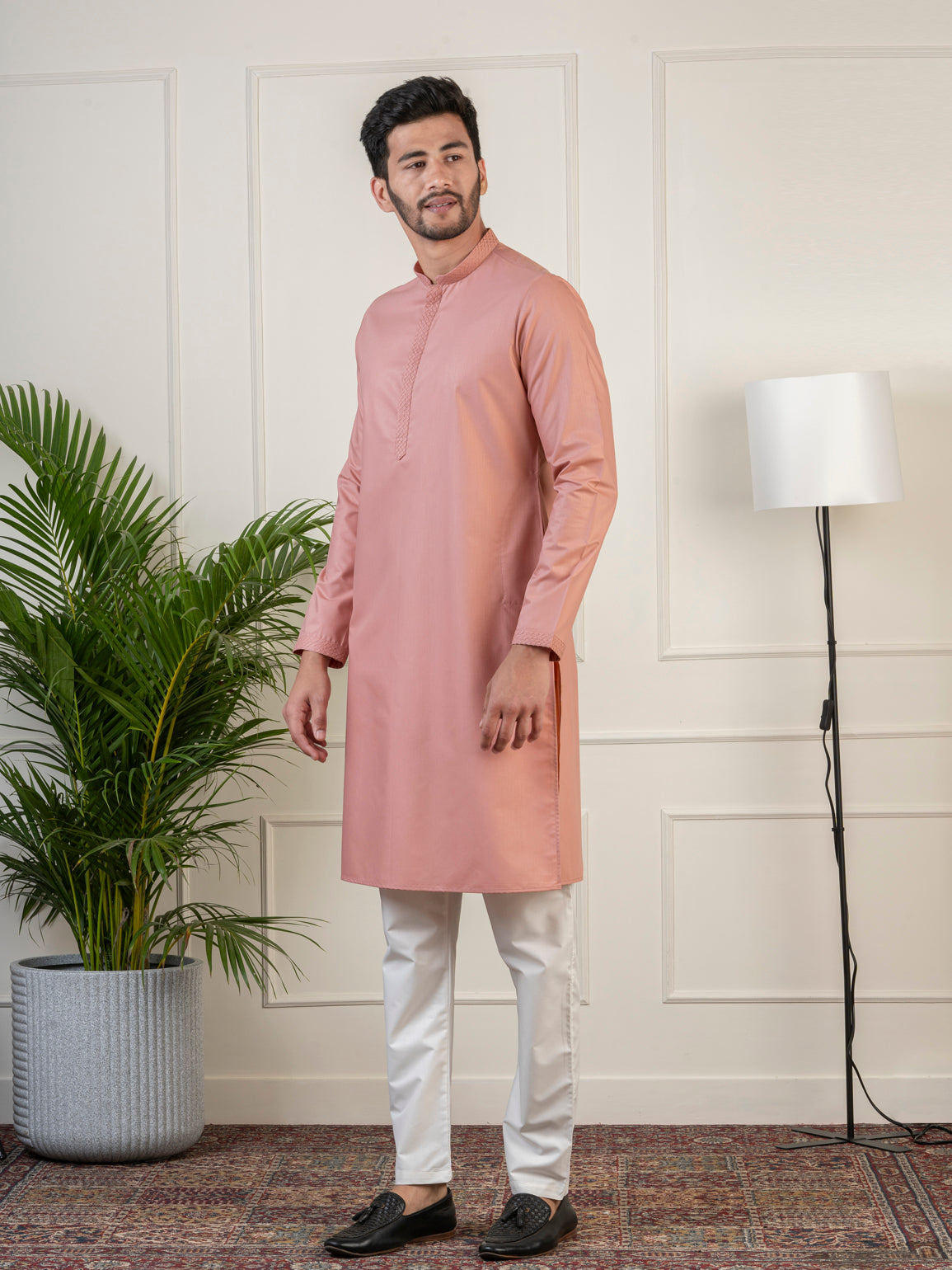 Dark Pink fine Cotton Kurta Set