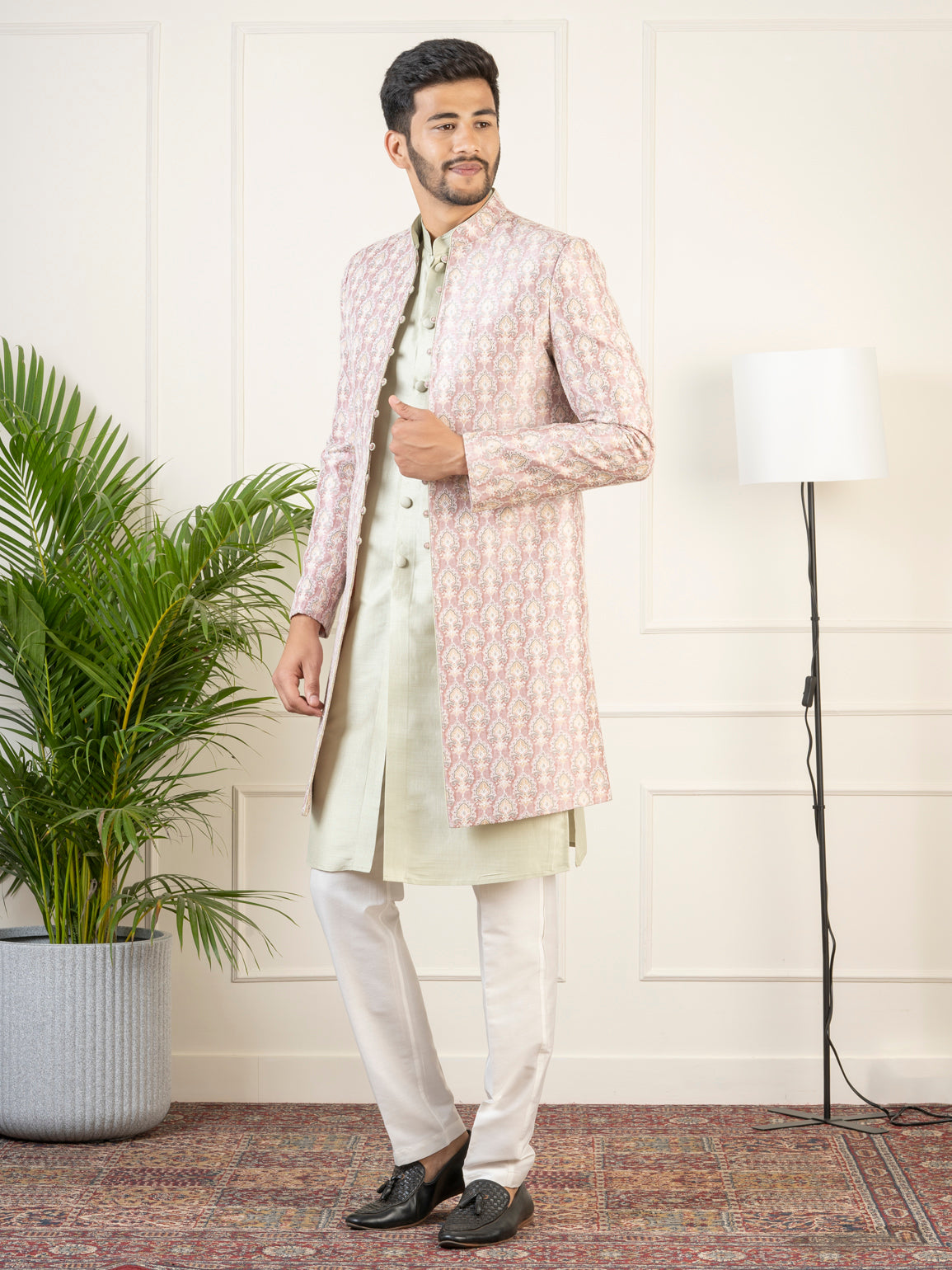 Old Rose Floral Embroidered Indo