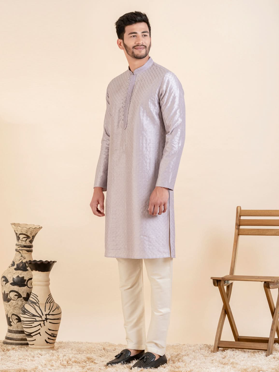 Lavender Sequin Kurta Set