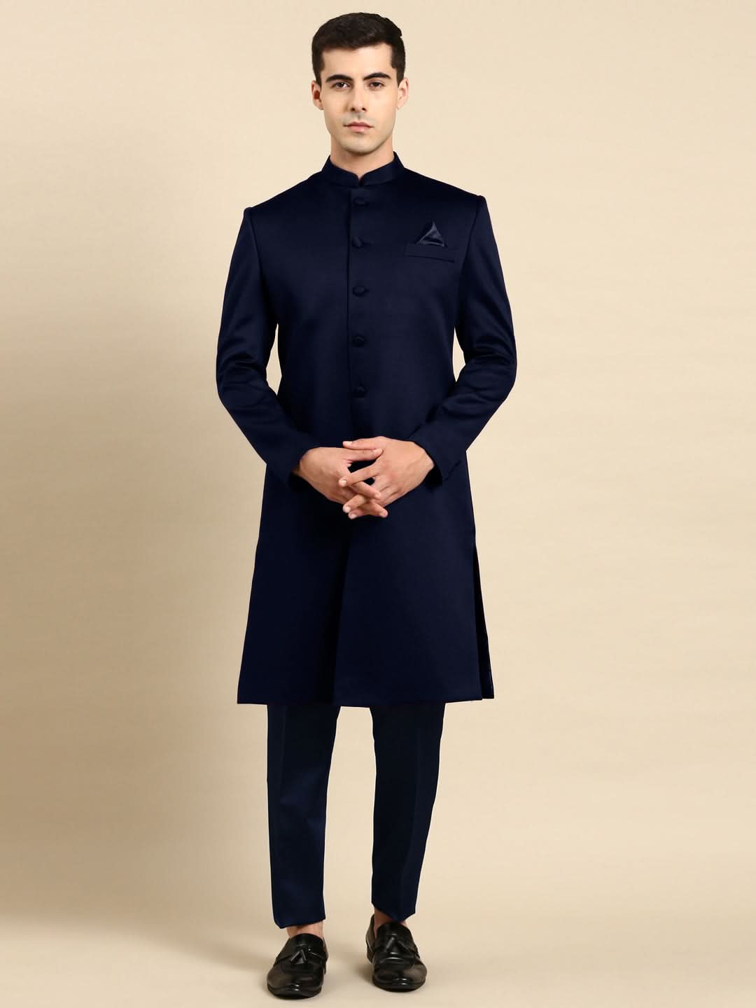 Navy Blue Classic Achkan