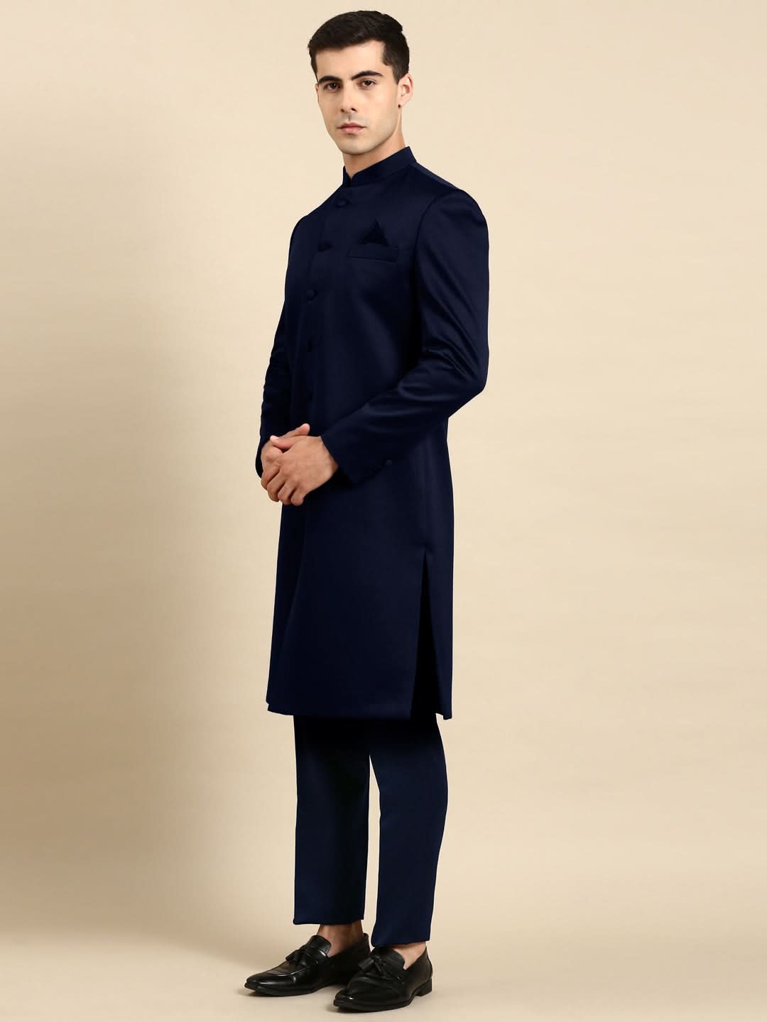 Navy Blue Classic Achkan