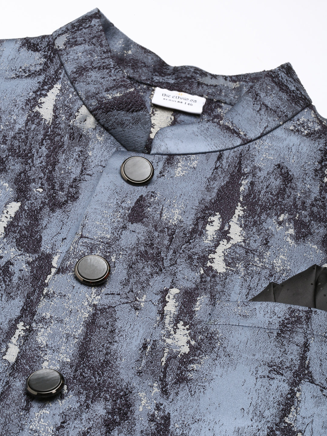 Grey Jacquard Jacket With Grey Kurta