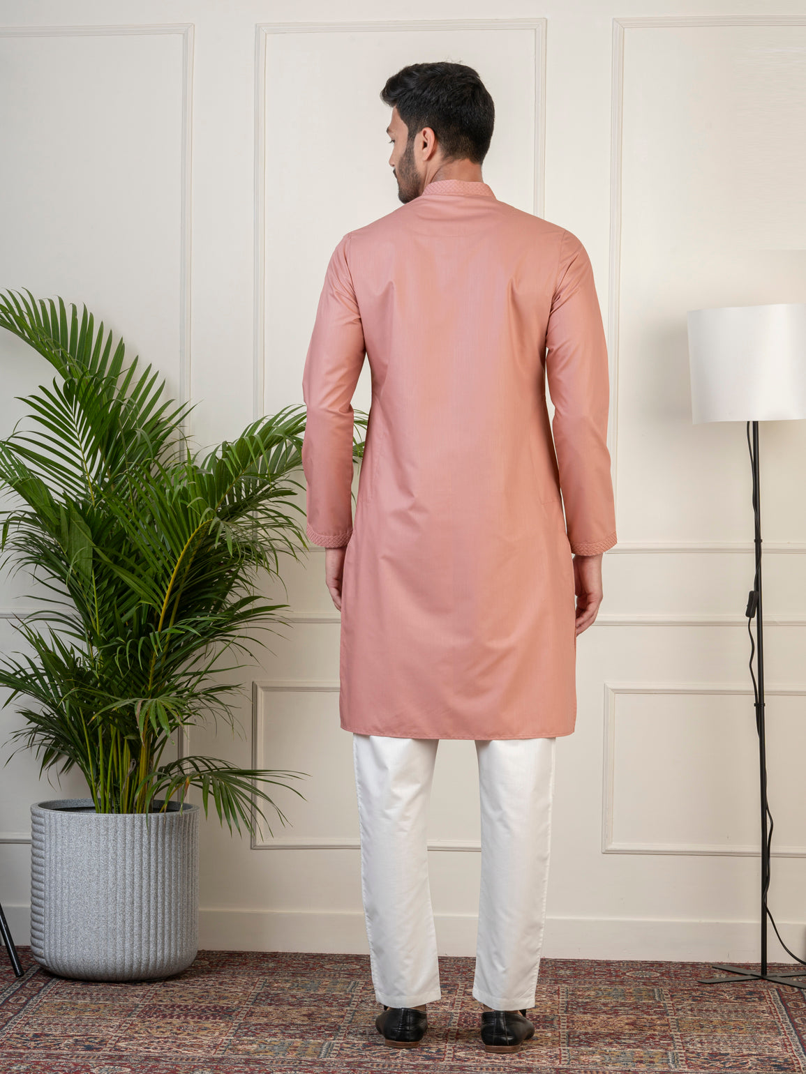 Dark Pink fine Cotton Kurta Set