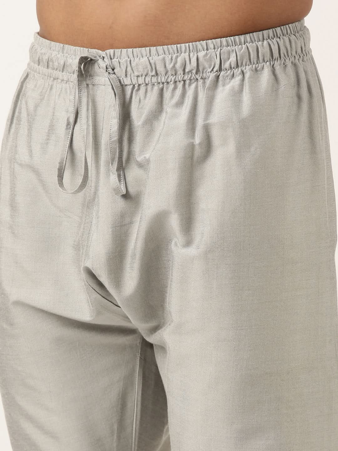 Steel Grey Jacquard Jacket With Grey kurta