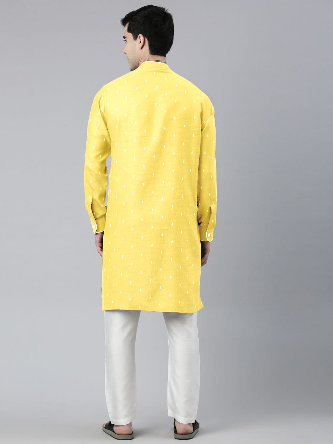 Light Yellow Asymmetrical Kurta Set