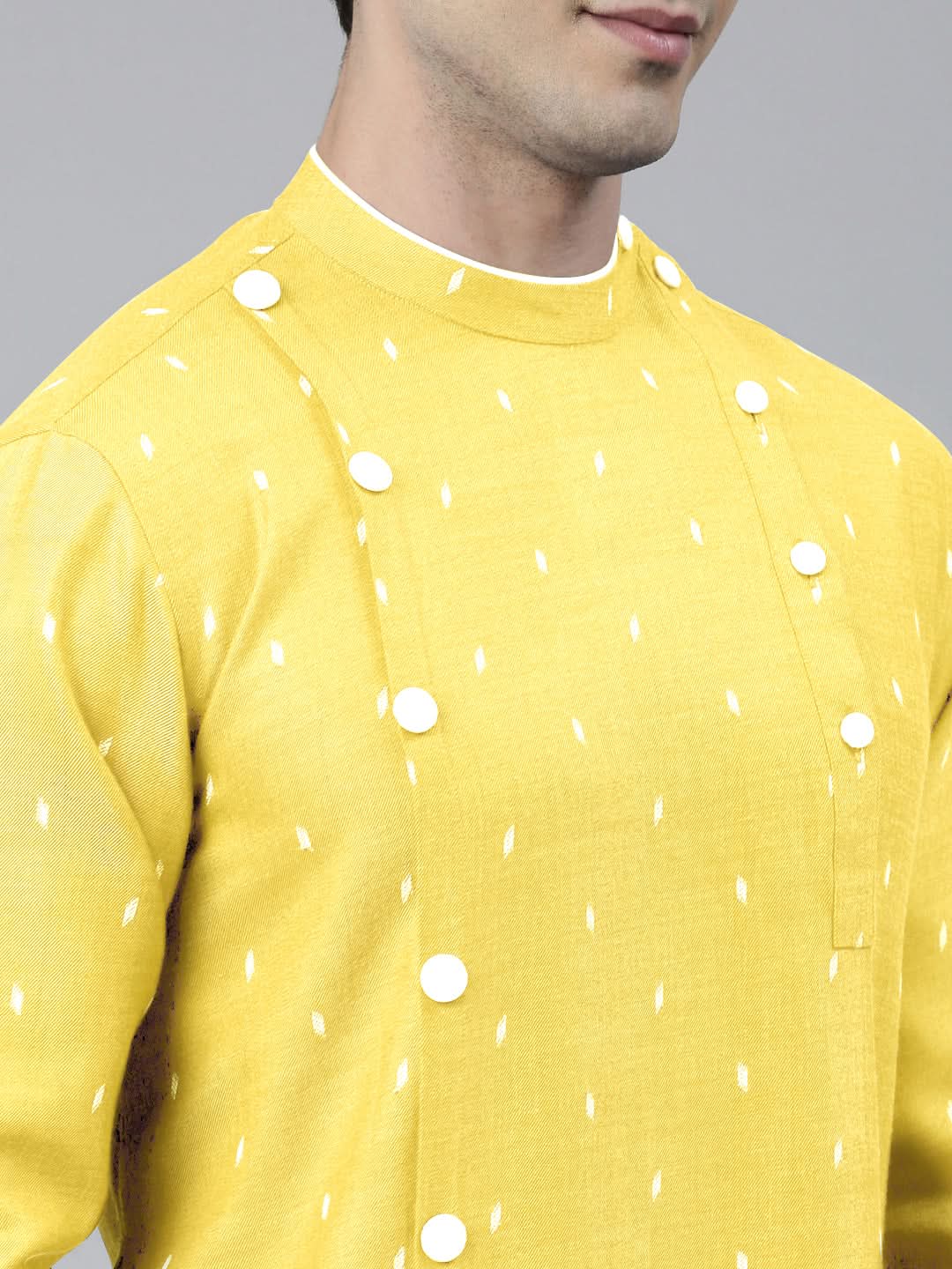 Light Yellow Asymmetrical Kurta Set