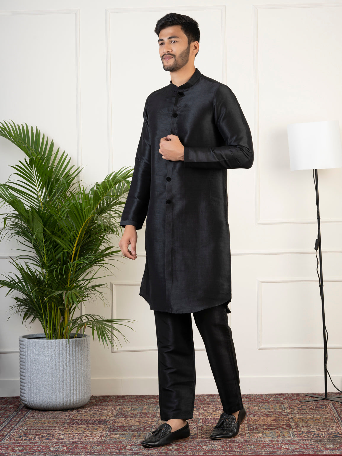 Black Velvet Indowestern Set
