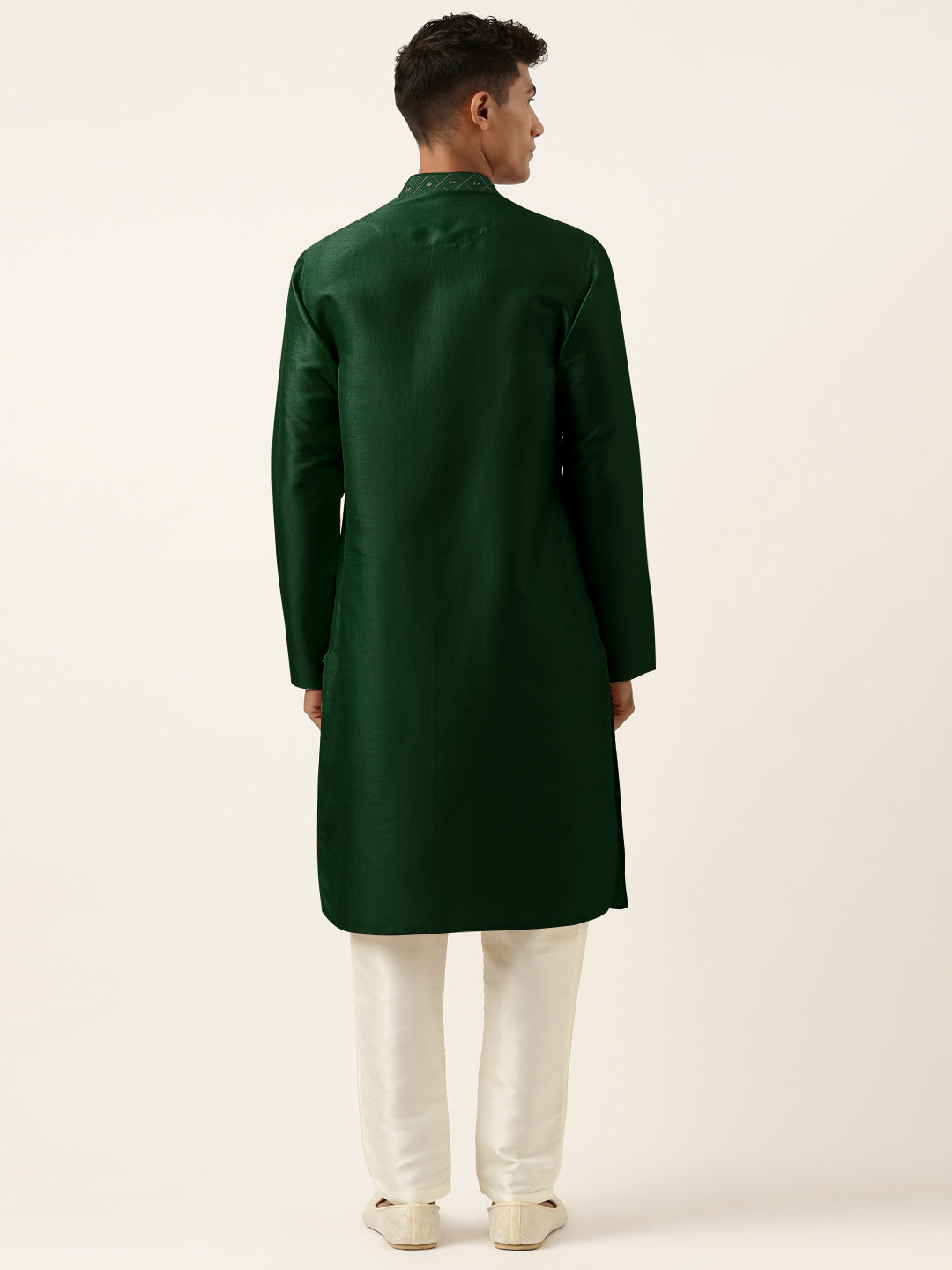 Green Embroidery Angrakha Kurta Set