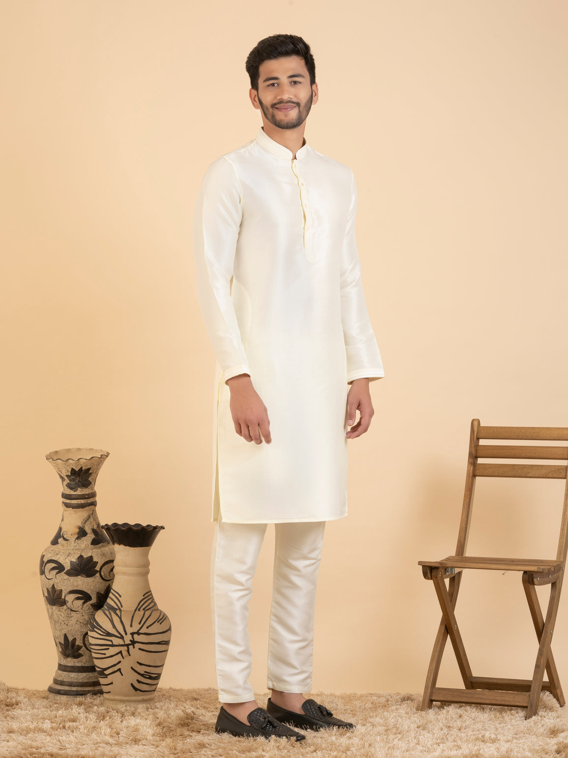 Light Blue Chikankari Jacket Kurta Set