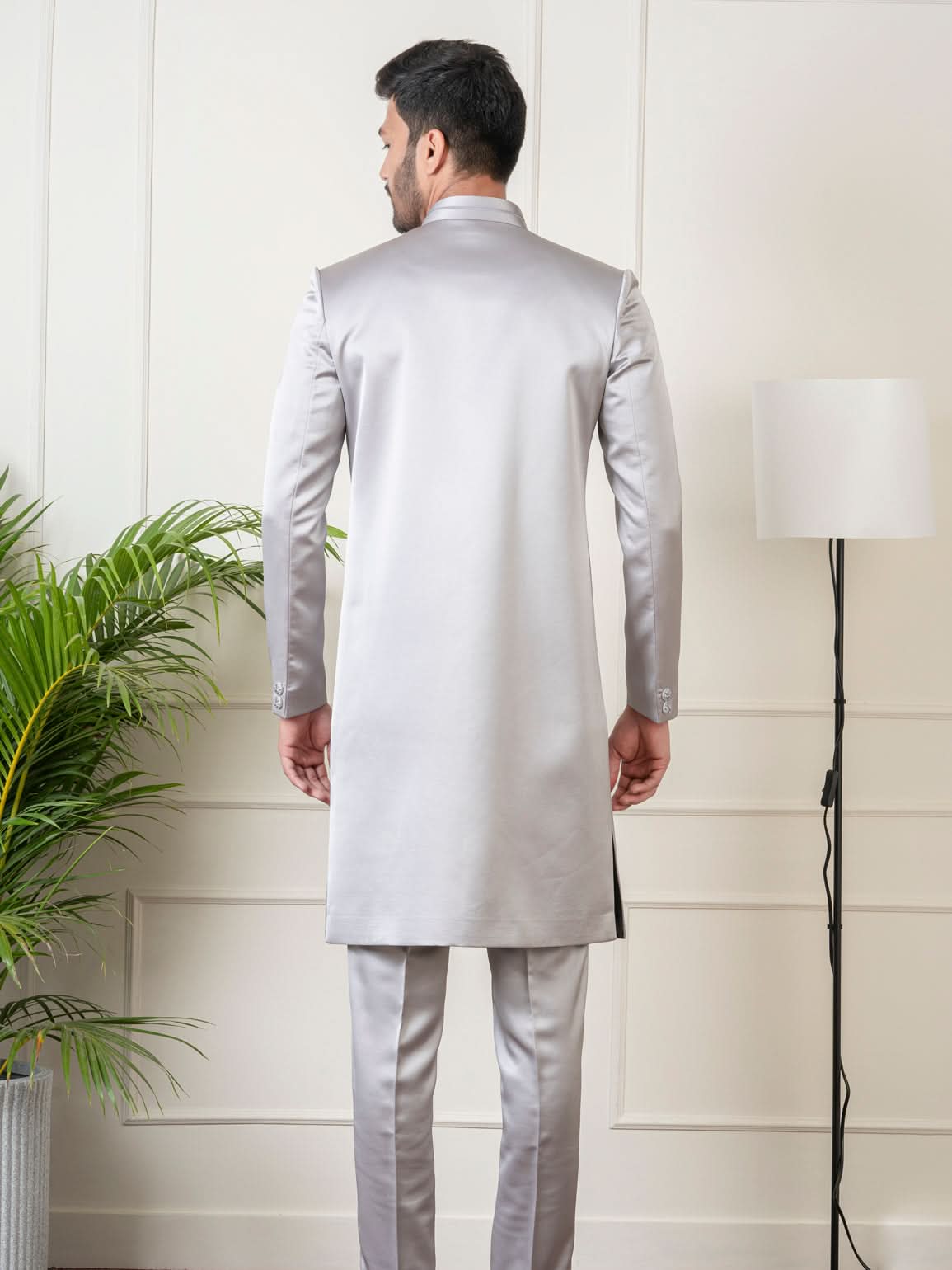 Steel Grey Classic Indowestern