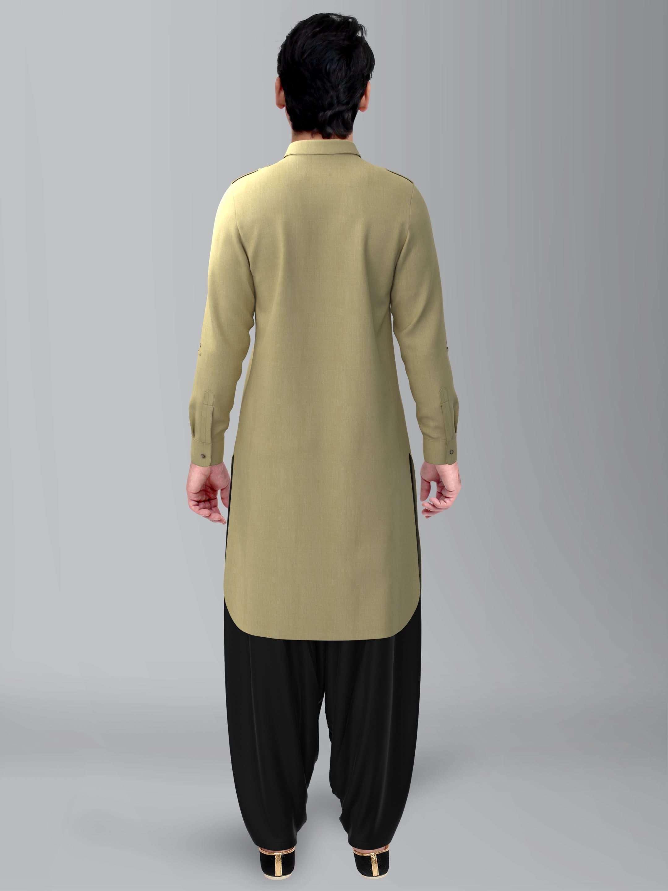 Greenish Beige Classic Pathani