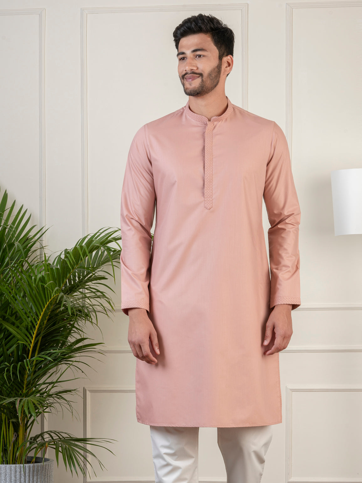 Dark Pink fine Cotton Kurta Set