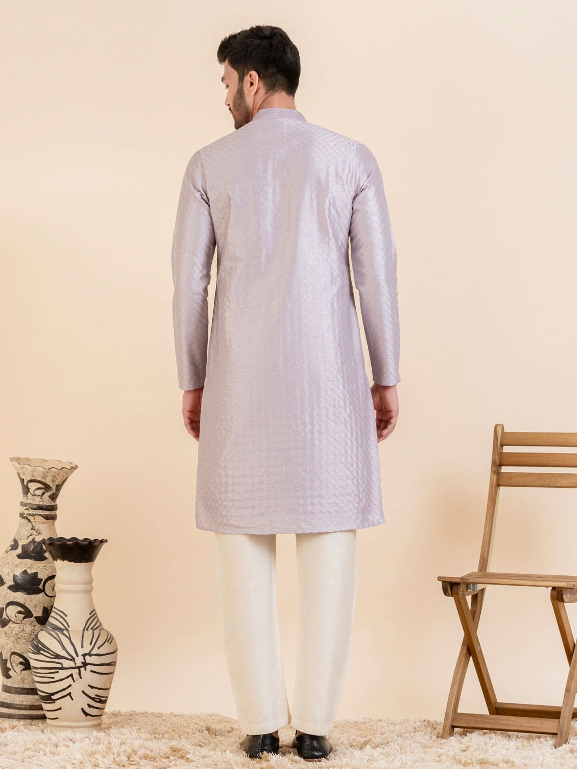 Lavender Sequin Kurta Set