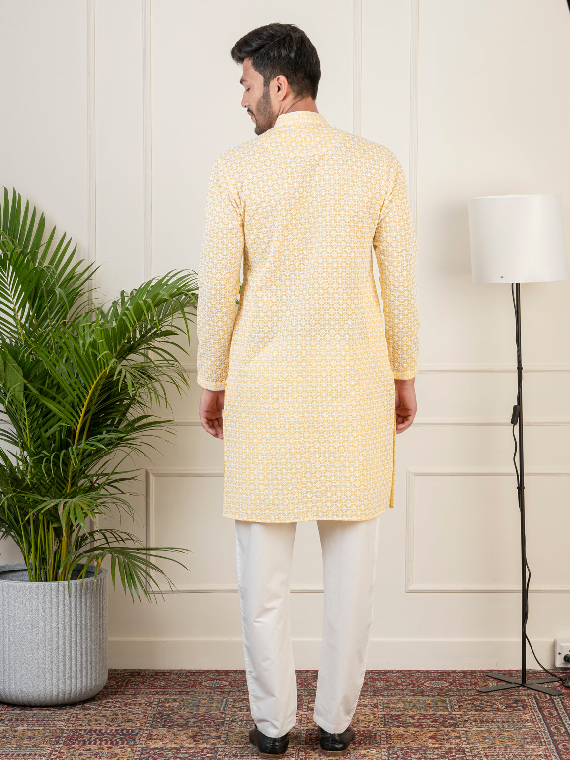 Yellow  Chikankari Kurta Set