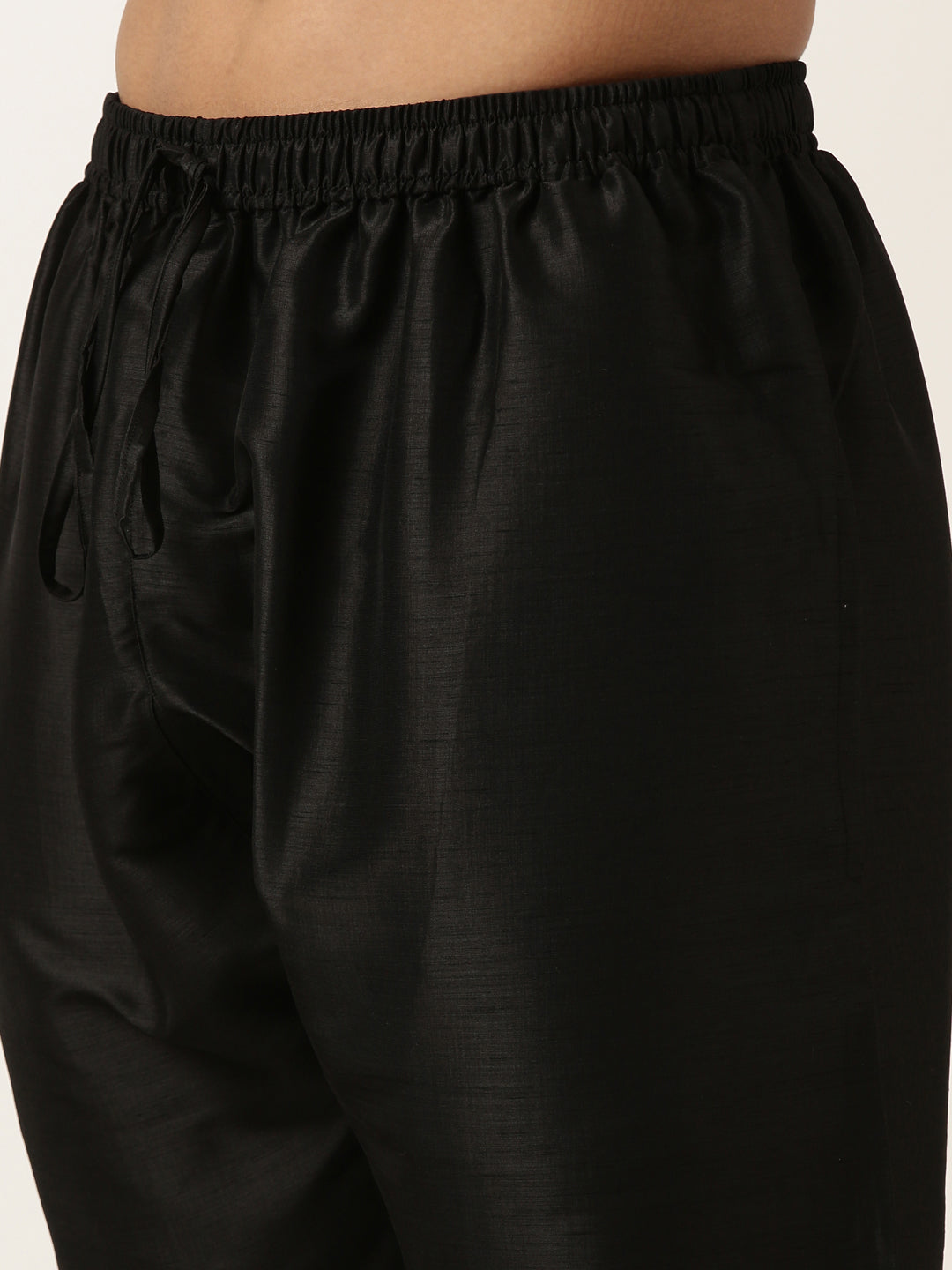 Black Chanderi Jacquard Jacket with Black Booti Chanderi Jacquard Kurta