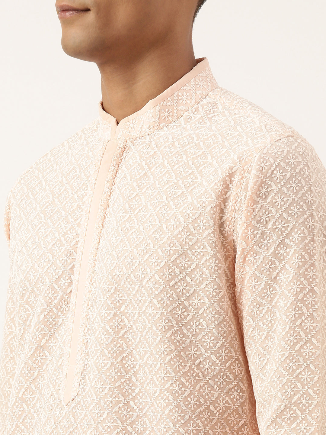 Pastel Pink Chikankari Kurta Set