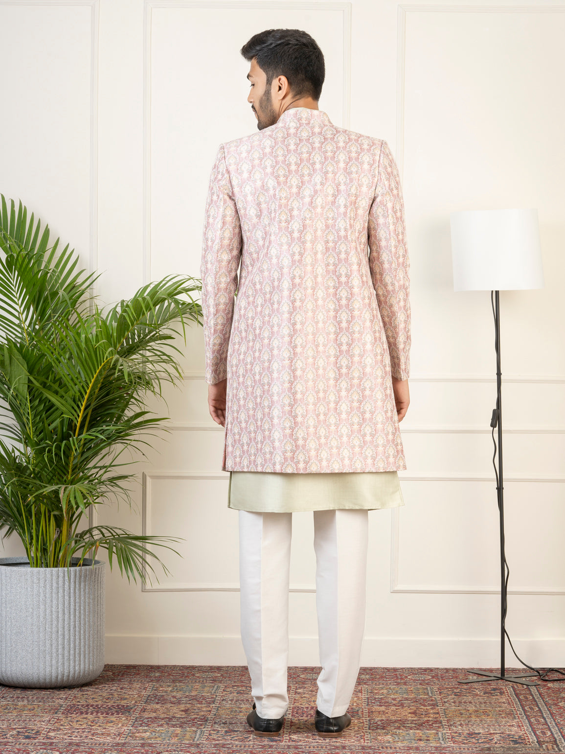 Old Rose Floral Embroidered Indo