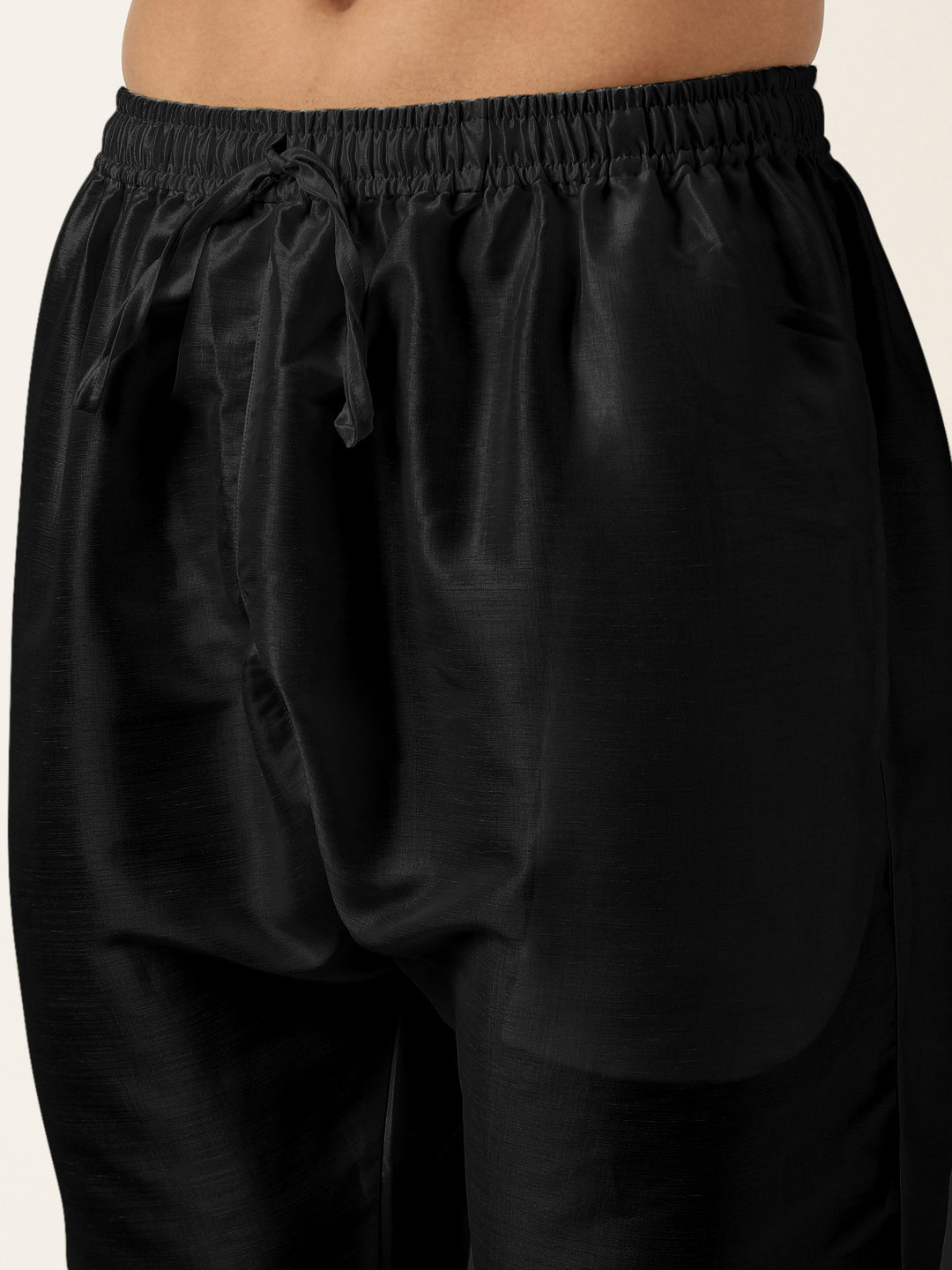 Black Embroidery Angrakha Kurta Set