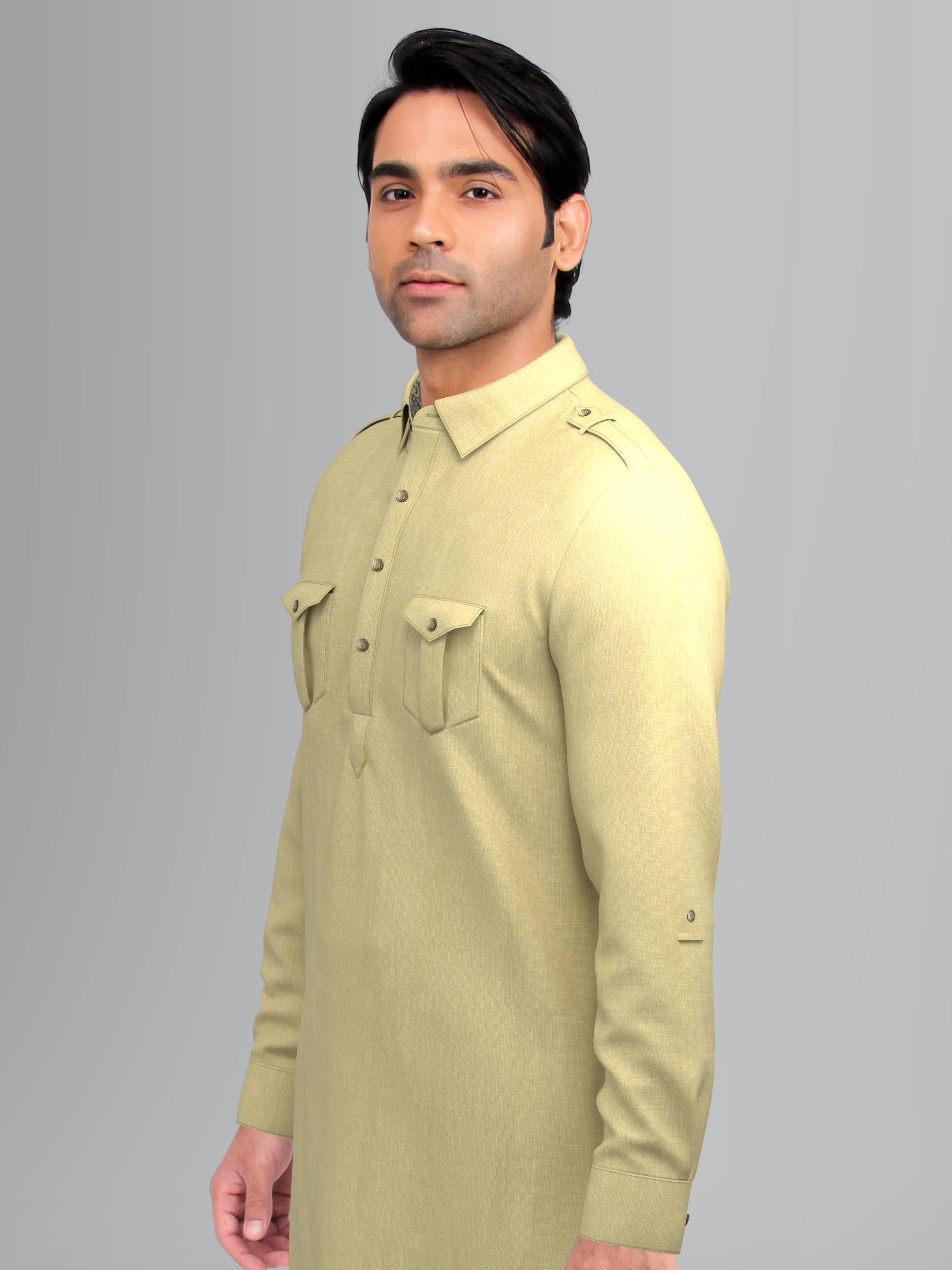 Greenish Beige Classic Pathani