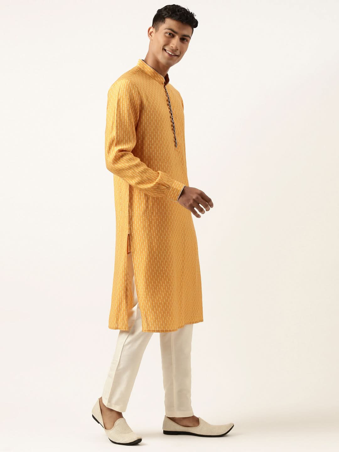 Orange Printed Kurta Set