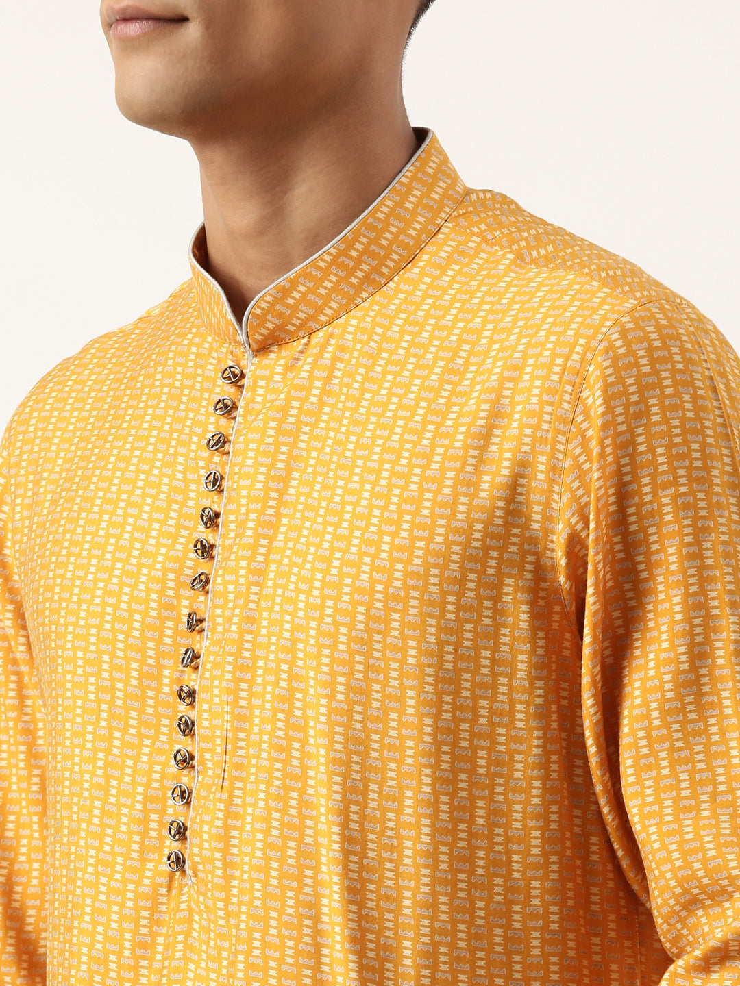 Orange Printed Kurta Set