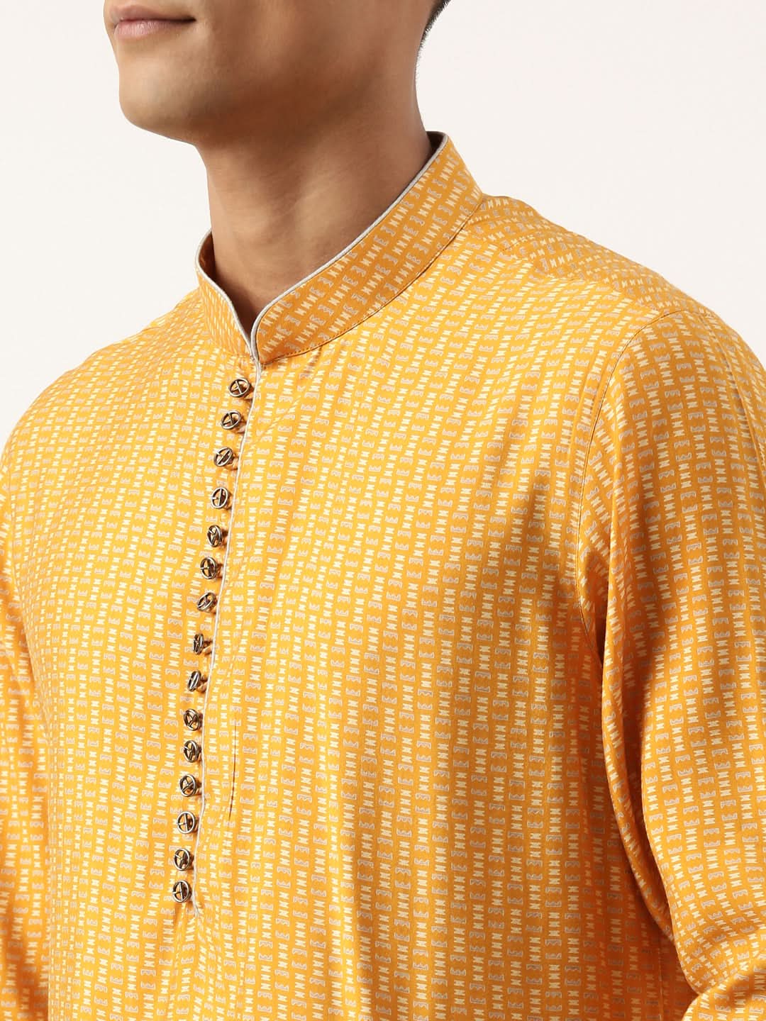 Orange Printed Kurta Set