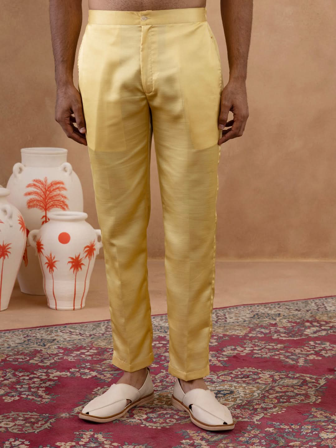 Yellow Long Bundi Kurta Set