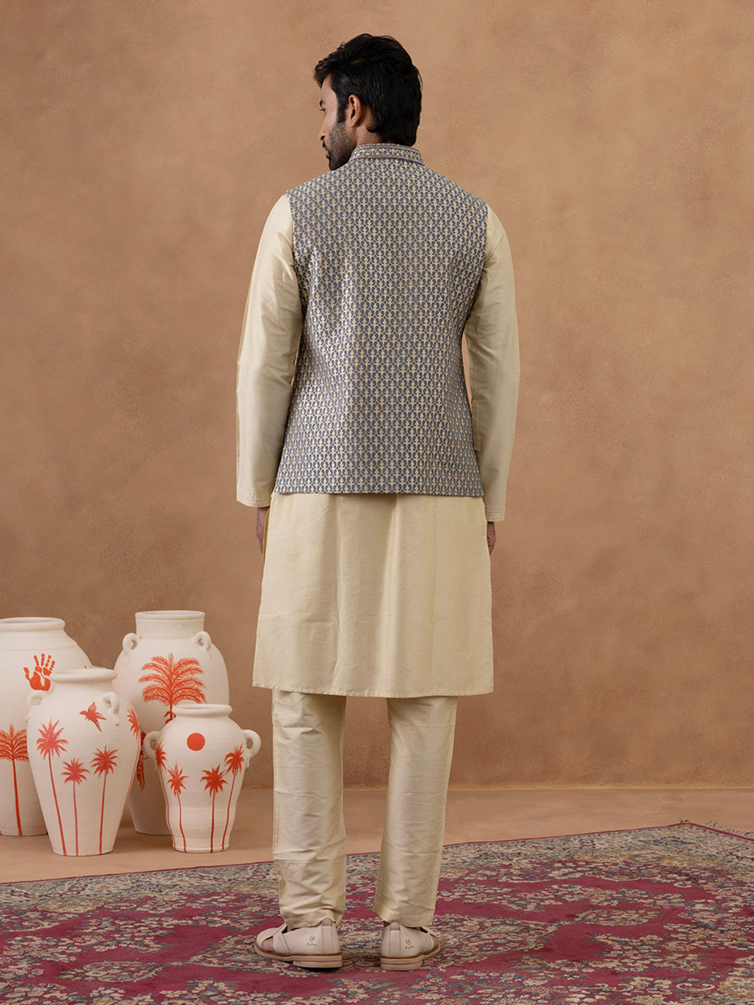 Banarsi Brocade Jacket With Kurta Set