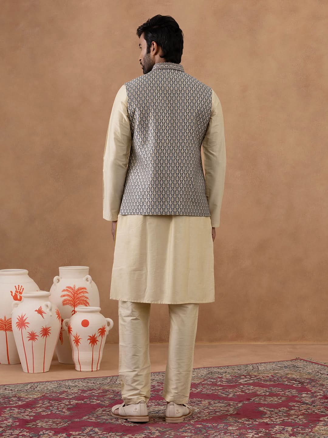 Banarsi Brocade Jacket With Kurta Set