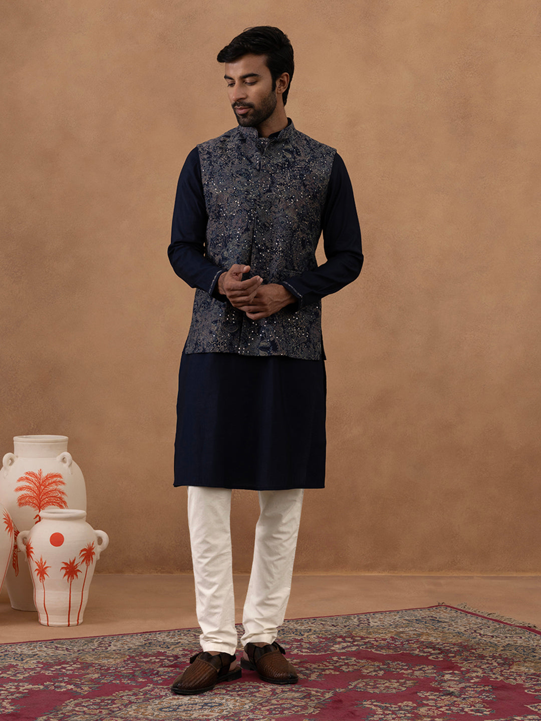 Digital Printed Bundi with Kurta Set