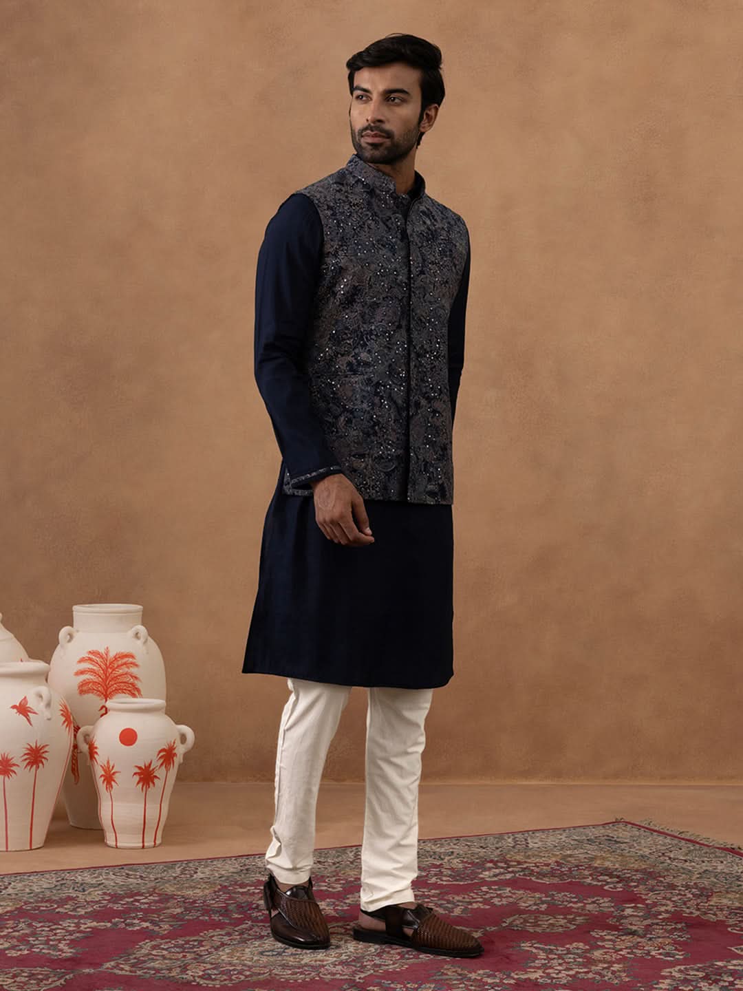 Digital Printed Bundi with Kurta Set