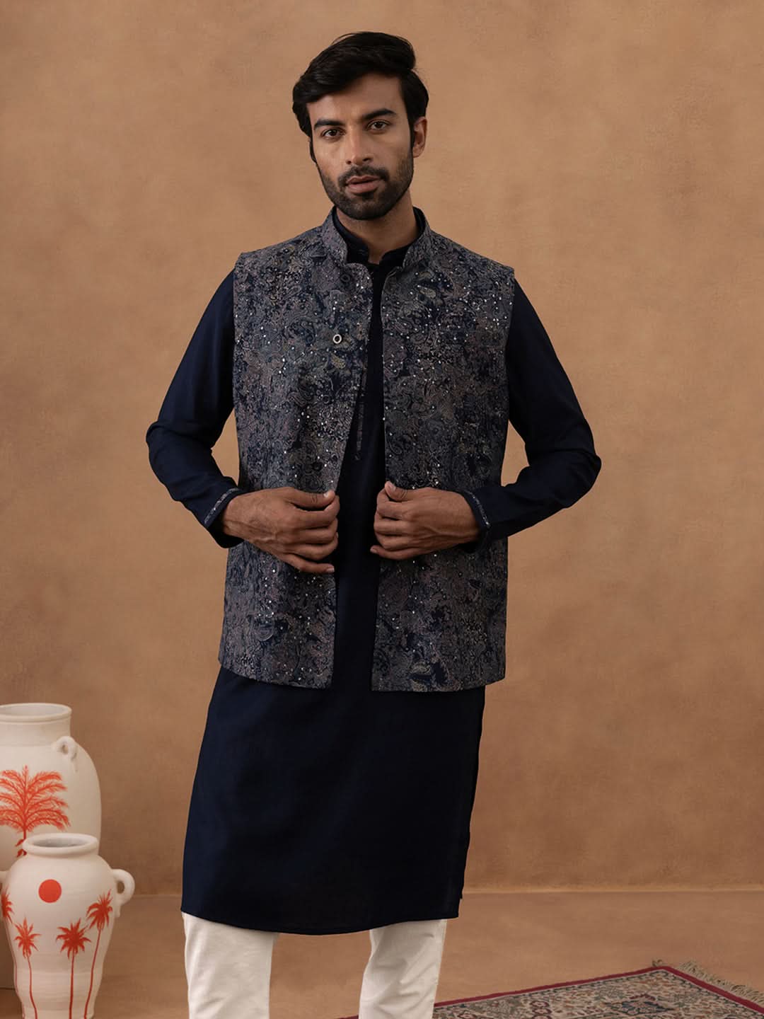 Digital Printed Bundi with Kurta Set