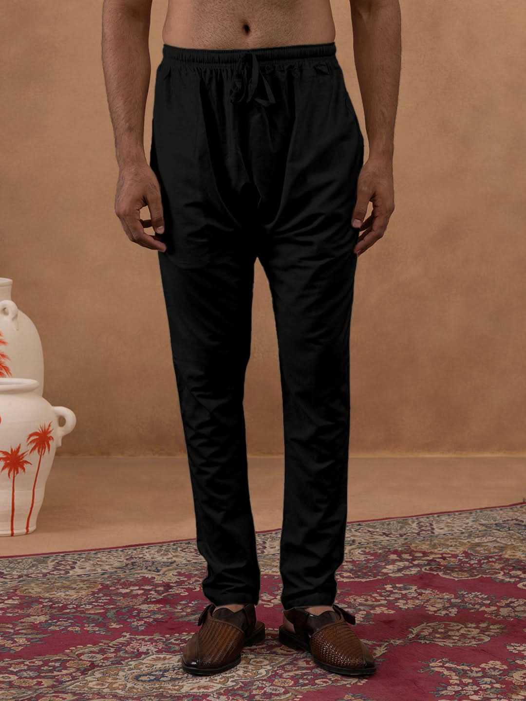 Black Floral Festive Kurta Set