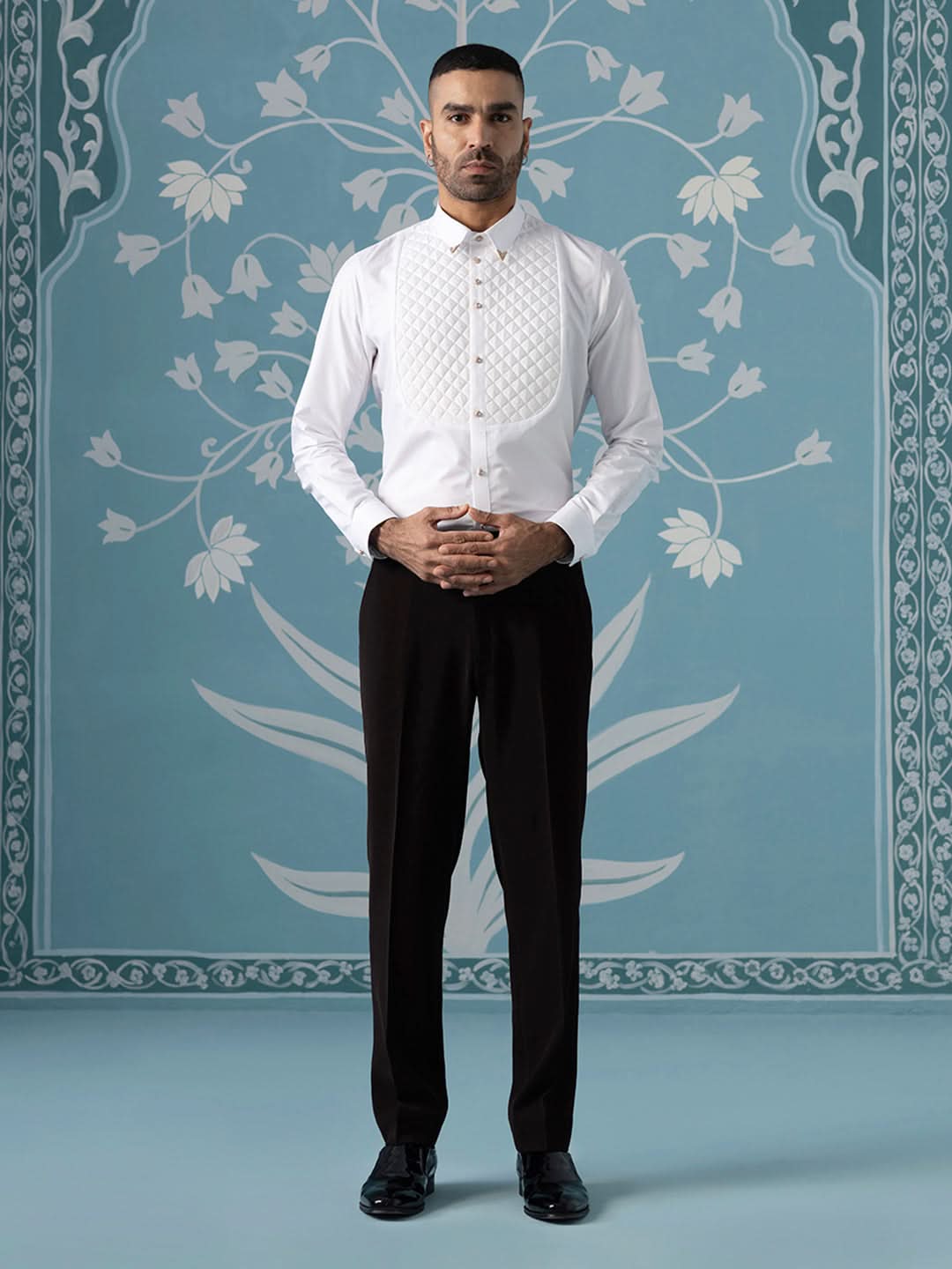 Brown Hand Embroidered Blazer Set