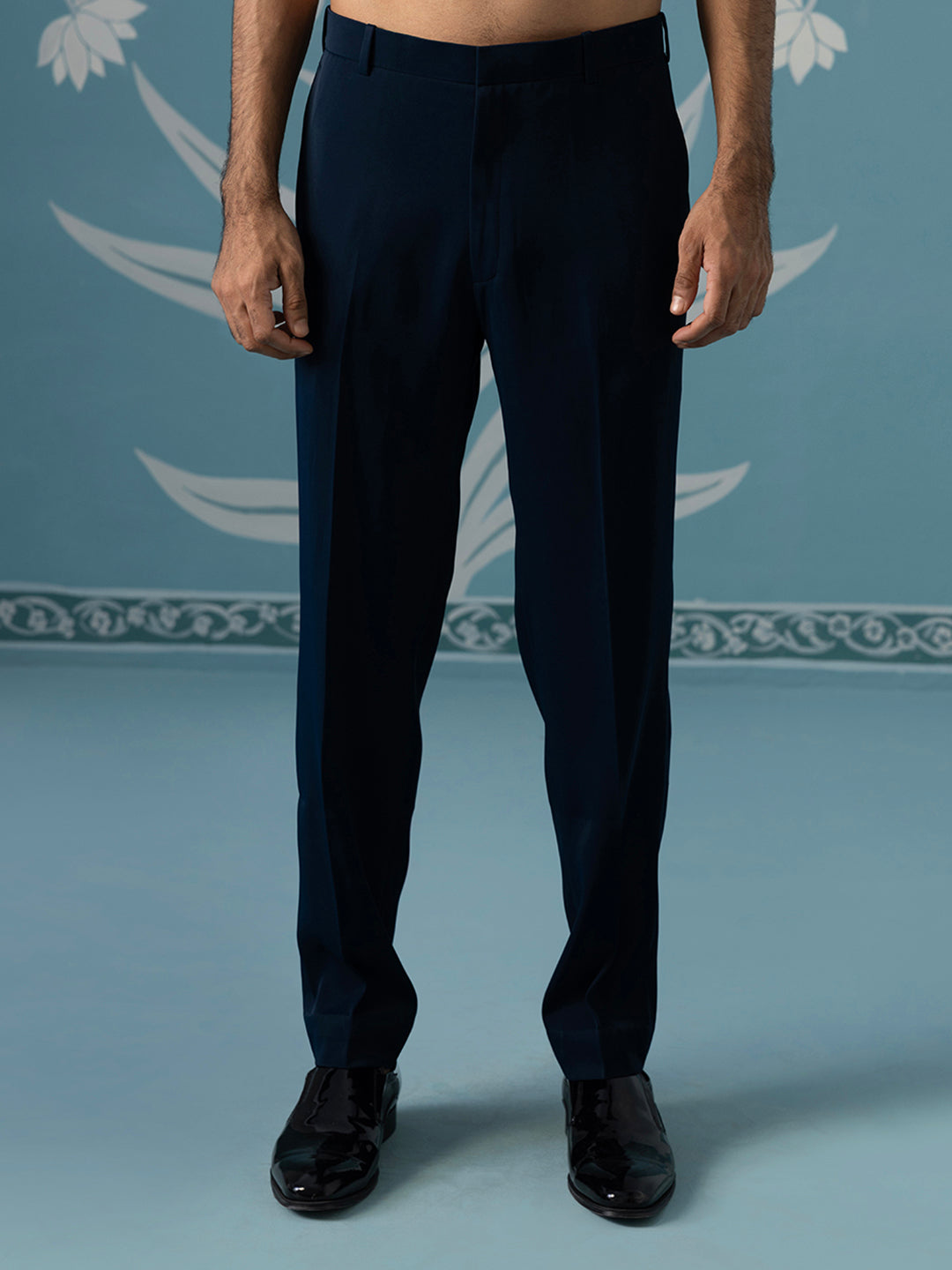 Blue Front-Open Indo-Western Set