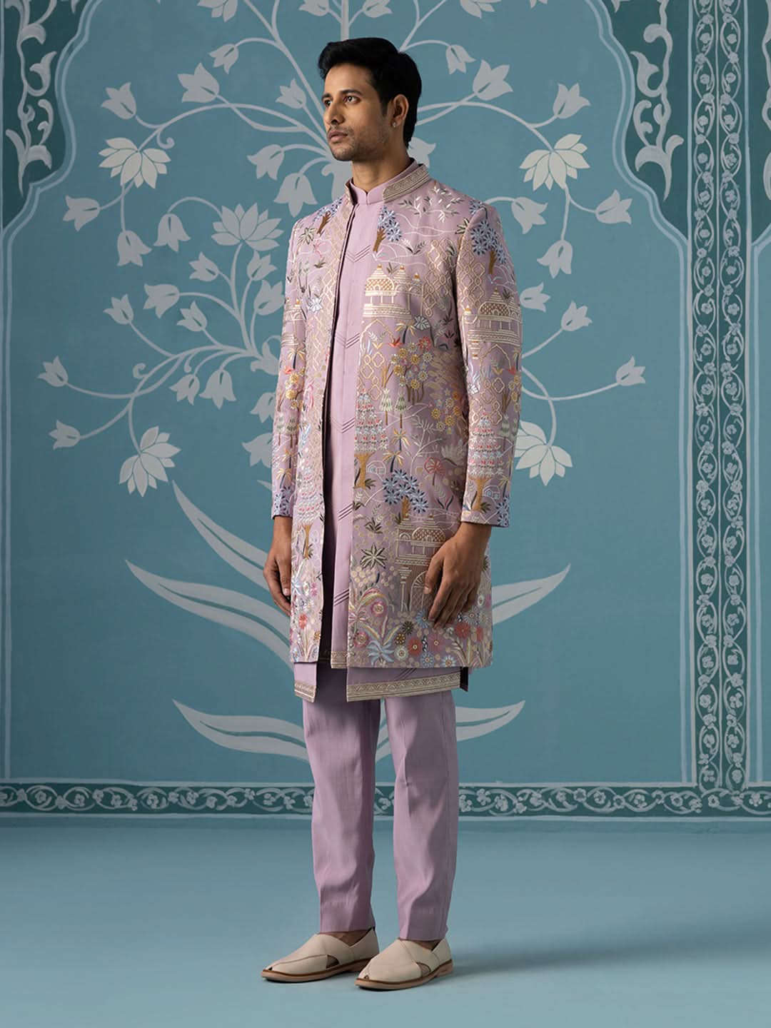 Pastel Lavender Open-Style Layered Indo Set