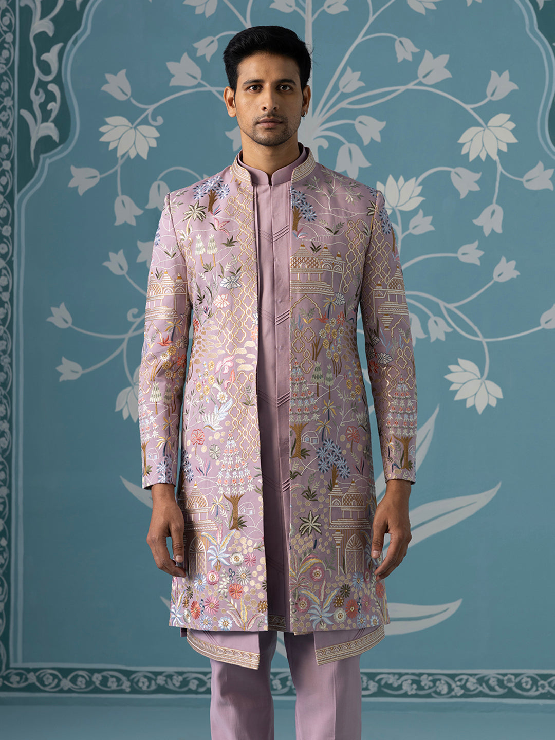 Pastel Lavender Open-Style Layered Indo Set