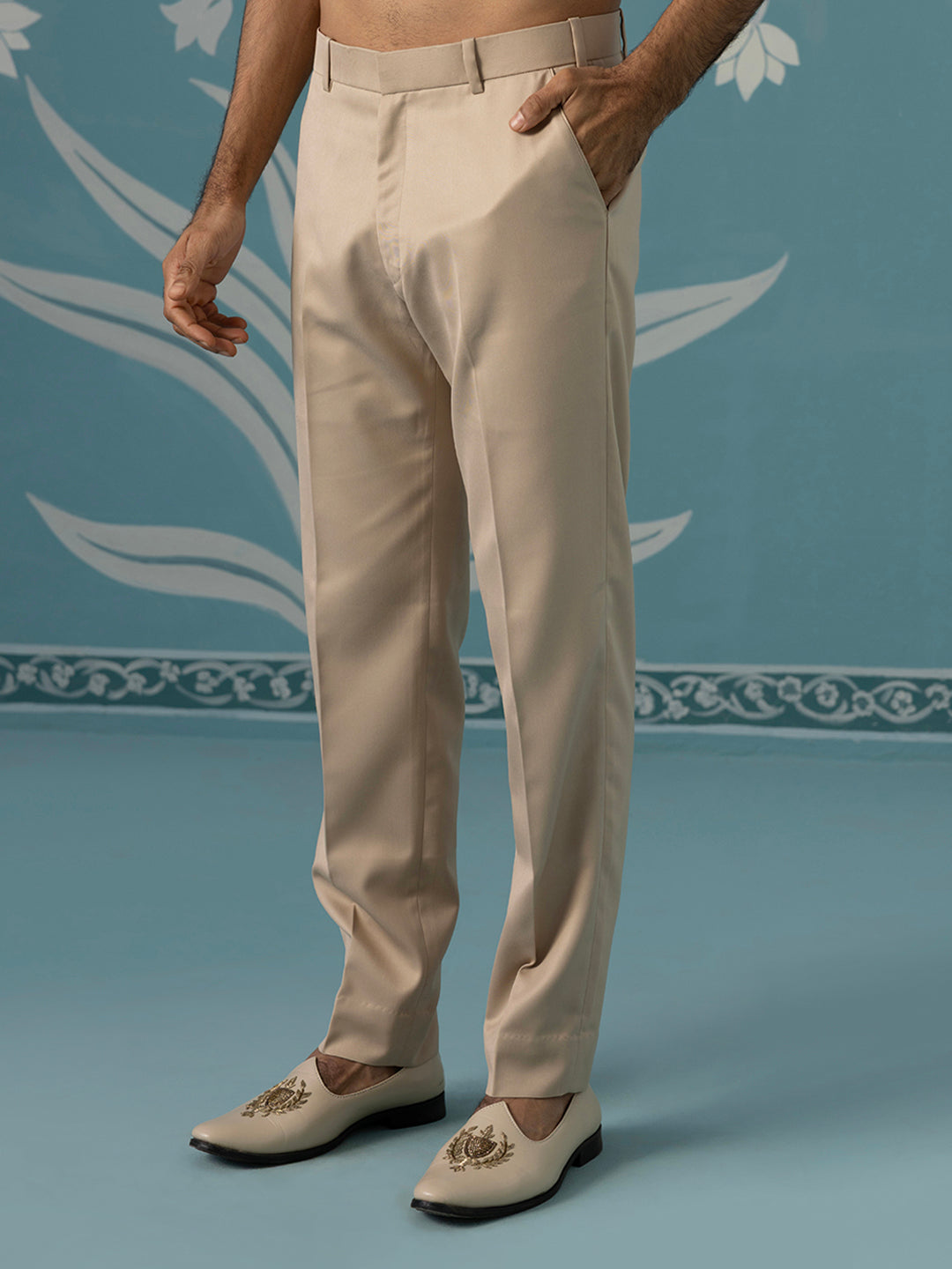 Black And Grey Self-Textured Bandhgala Set