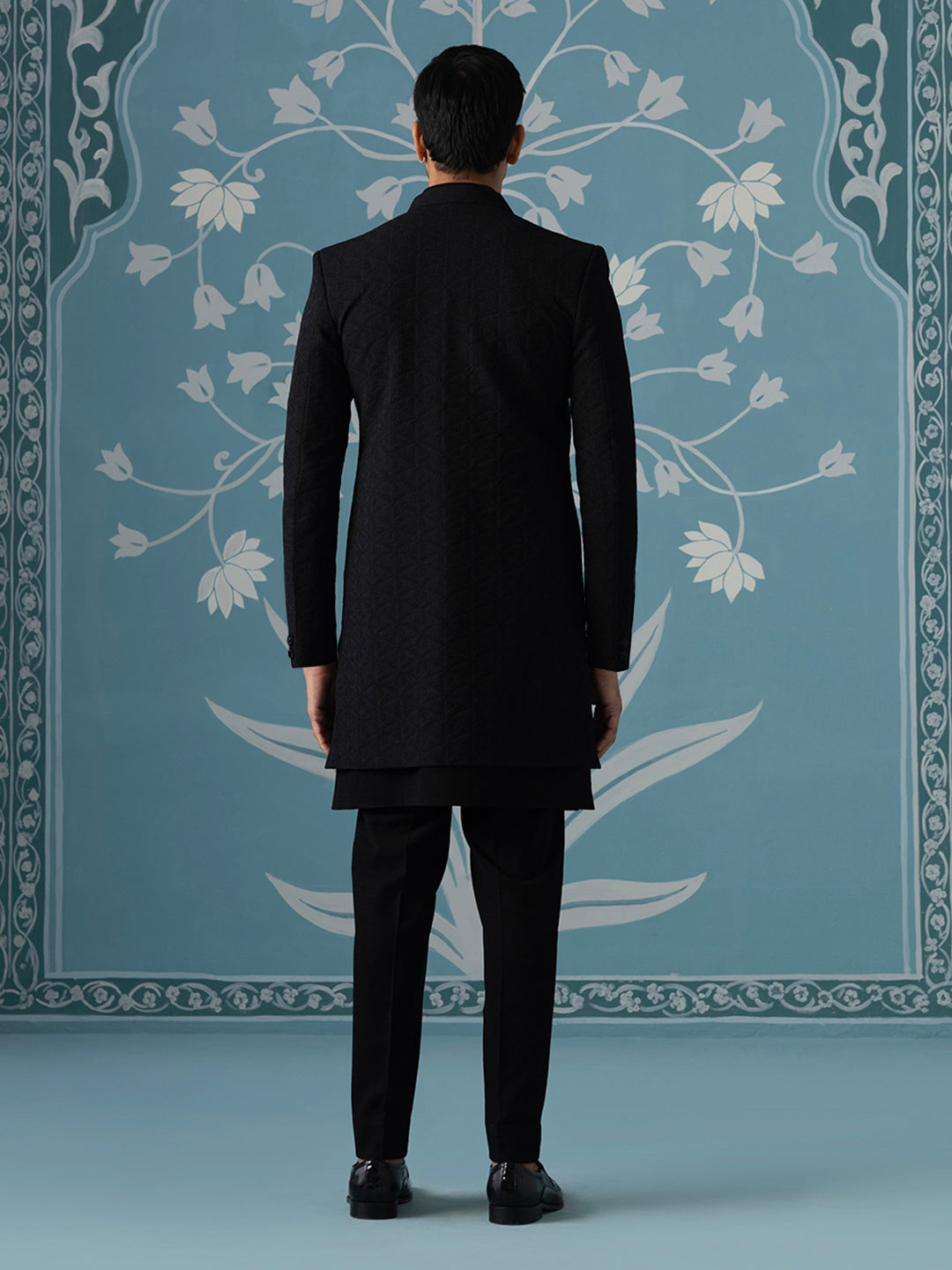 Black Front-Open Indo Kurta Set
